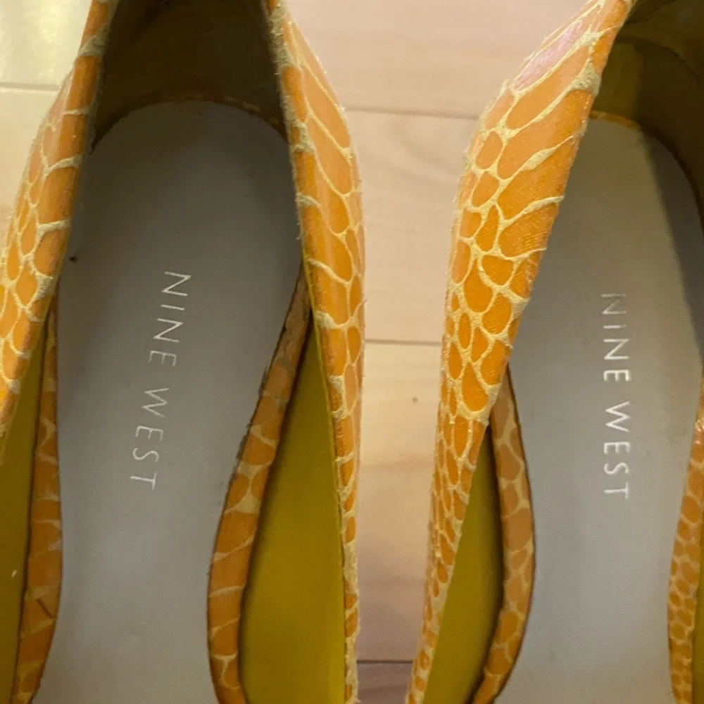 Nine West Orange Textured Heels - Picture 2 of 7